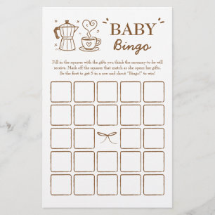 A Baby Is Brewing Coffee Baby Bingo Game