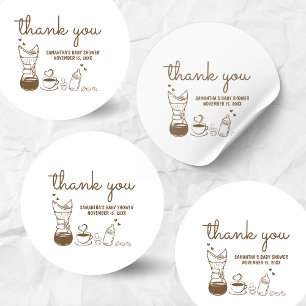 A Baby is Brewing Coffee Baby Shower  Classic Round Sticker