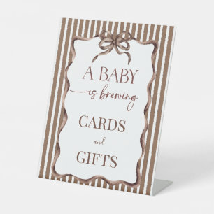 A Baby Is Brewing Coffee Baby Shower Favour Pedestal Sign