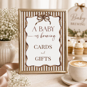 A Baby Is Brewing Coffee Baby Shower Favour Poster
