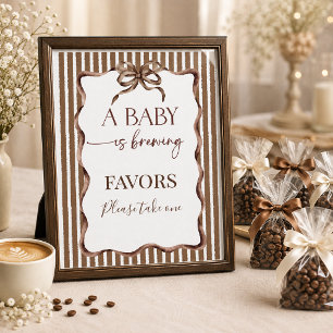 A Baby Is Brewing Coffee Baby Shower Favour Poster