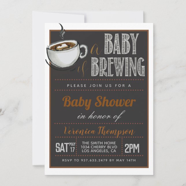 A Baby is Brewing Coffee Baby Shower Invitation (Front)