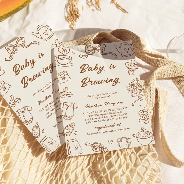 A Baby Is Brewing Coffee Baby Shower Invitation (Creator Uploaded)