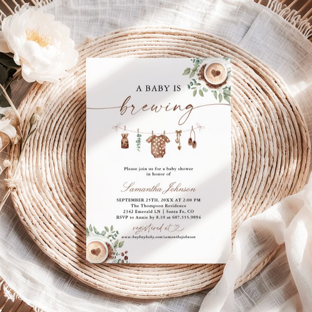 A Baby Is Brewing Coffee Baby Shower Invitation (Creator Uploaded)