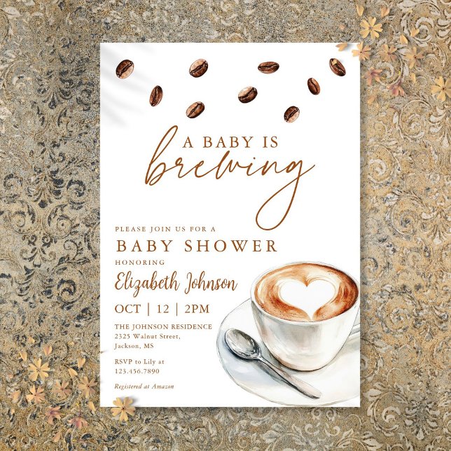 A Baby Is Brewing Coffee Baby Shower Invitation (A Baby Is Brewing Coffee Baby Shower Invitation)