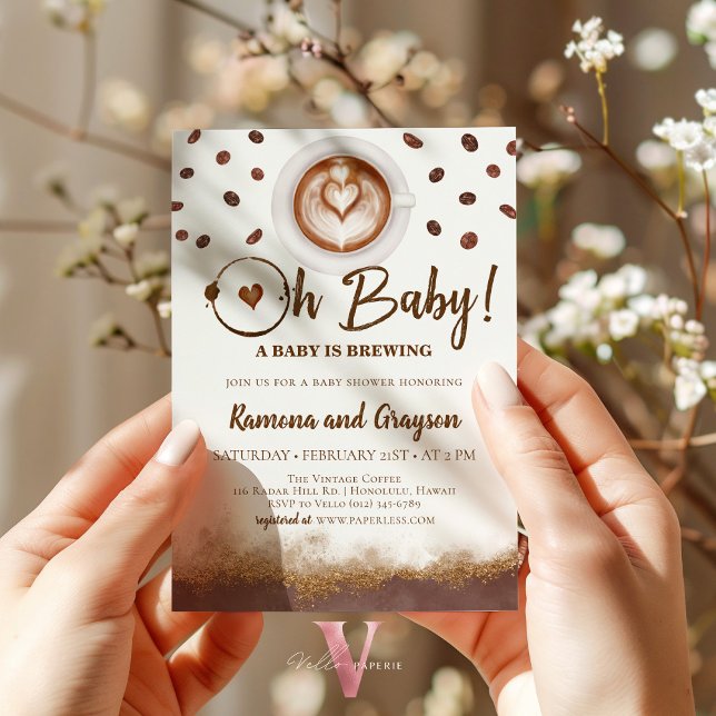 A Baby is Brewing, Coffee Baby Shower Invitation (Creator Uploaded)
