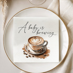 A Baby Is Brewing Coffee Baby Shower Napkin