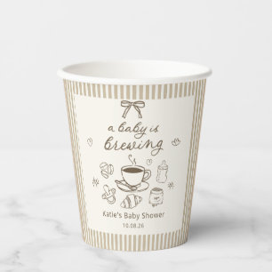 A Baby is Brewing Coffee Baby Shower Paper Cups
