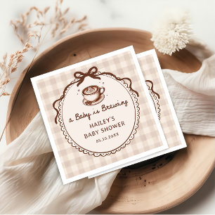 A Baby is Brewing Coffee Baby Shower Paper Napkin