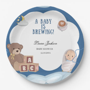 A Baby Is Brewing Coffee Baby Shower Paper Plate