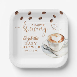 A Baby Is Brewing Coffee Baby Shower Paper Plate