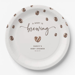 'a Baby is Brewing' Coffee Baby Shower Paper Plate