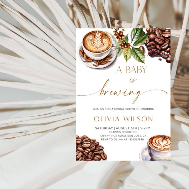 A Baby is Brewing Coffee Baby Shower Party Invitation (Creator Uploaded)