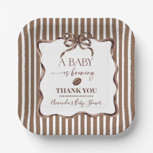 A Baby Is Brewing Coffee Baby Shower Party Paper Plate
