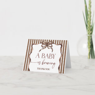 A Baby Is Brewing Coffee Baby Shower Party Thank You Card
