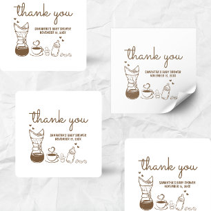 A Baby is Brewing Coffee Baby Shower  Square Sticker