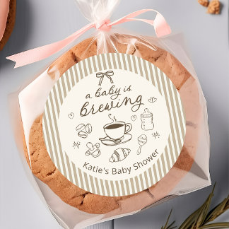A Baby is Brewing Coffee Baby Shower Sticker