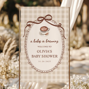 A Baby is Brewing Coffee Baby Shower Welcome  Banner