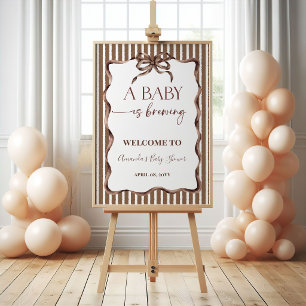 A Baby Is Brewing Coffee Baby Shower Welcome Poster