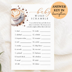 A Baby Is Brewing Coffee Baby Word Scramble Game
