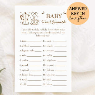 A Baby Is Brewing Coffee Baby Word Scramble Game