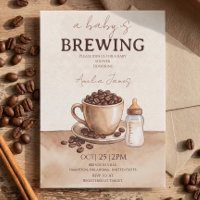 A Baby is Brewing Coffee Bean Baby Shower Invitati