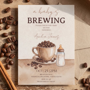 A Baby is Brewing Coffee Bean Baby Shower Invitati Invitation