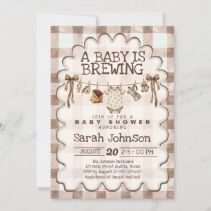 A Baby is Brewing Coffee Bean Baby Shower Invitation