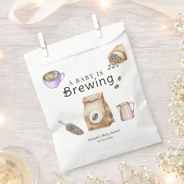 A Baby Is Brewing Coffee Cup Baby Shower Favour Bags (Clipped)