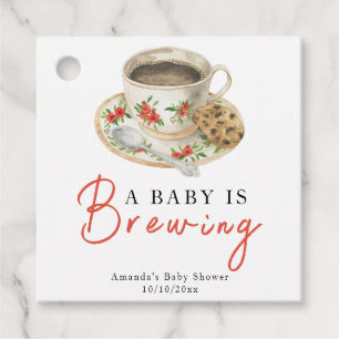 A Baby Is Brewing Coffee Cup Baby Shower Favour Tags
