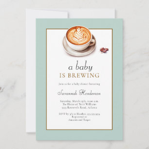 A Baby Is Brewing Coffee Cup Baby Shower Invitation