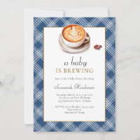 A Baby Is Brewing Coffee Cup Blue Baby Shower