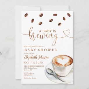 A Baby Is Brewing Coffee Elegant Baby Shower Invitation