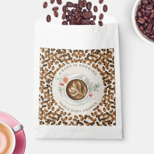 A Baby Is Brewing Coffee Floral Baby Shower Napkin Favour Bags