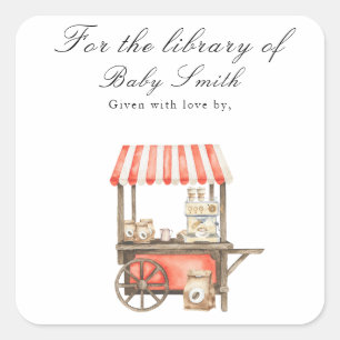 A baby is brewing coffee - for the library of square sticker