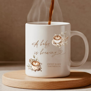 A Baby is Brewing Coffee Mug   Personalized Coffee
