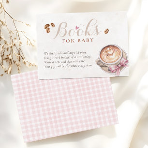  A baby is brewing coffee pink bow  BOOKS FOR BABY Enclosure Card