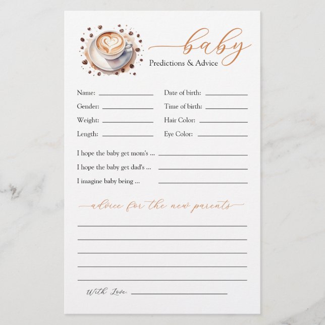 A Baby Is Brewing Coffee Predictions and Advice (Front)