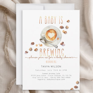 A Baby Is Brewing Coffee Theme Baby Shower Invitation