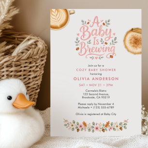 A Baby is Brewing Coffee Theme Baby Shower Invitation