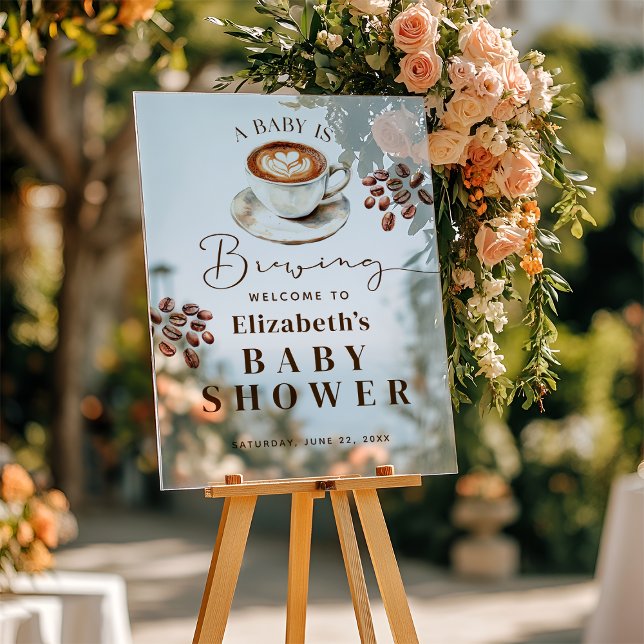 A Baby is Brewing Coffee Theme Baby Shower Welcome Acrylic Sign (A Baby is Brewing Coffee Theme Baby Shower Welcome Acrylic Sign
)