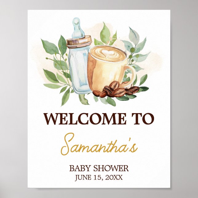 A Baby is Brewing Coffee Welcome Sign (Front)