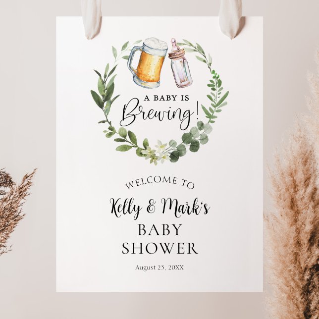A Baby is Brewing Couples Baby Shower Welcome Sign (Creator Uploaded)
