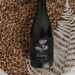 A Baby Is Brewing Cute Halloween Baby Shower Favou Wine Label