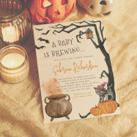 A Baby Is Brewing Cute Halloween Baby Shower