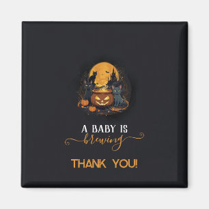 A Baby Is Brewing Cute Halloween Baby Shower Magnet