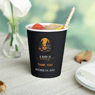 A Baby Is Brewing Cute Halloween Baby Shower Paper Cups