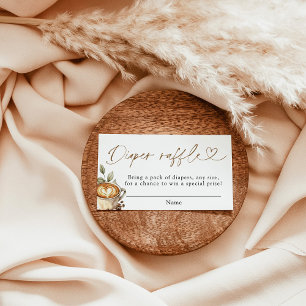 A Baby is Brewing Diaper Raffle Card, Coffee Baby  Enclosure Card