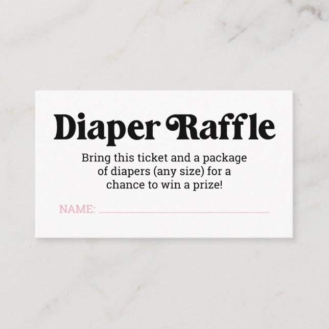 A Baby is Brewing Diaper Raffle Ticket Enclosure Card (Front)