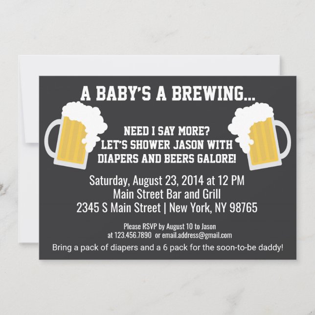 A Baby is Brewing Diaper Shower Invitation (Front)